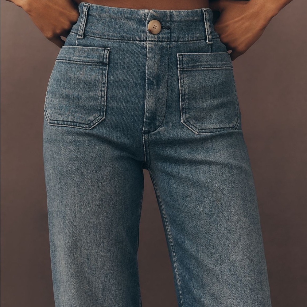 Anthropologie by Maeve The Colette Crop High-Rise Wide-Leg Jeans